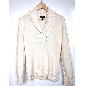 LRL Lauren Jeans cowl neck sweater cream sweater